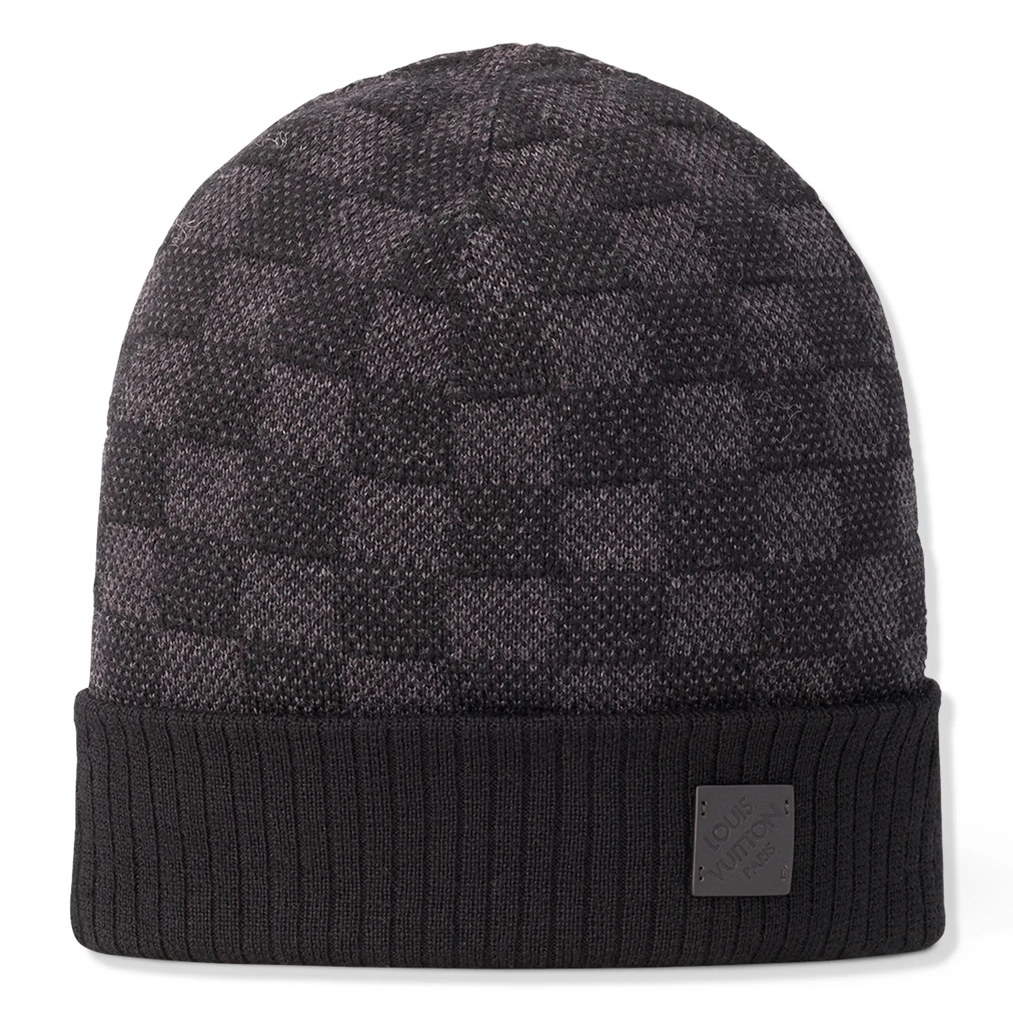 Front View of Louis Vuitton Néo Petit Damier Anthracite Beanie M77983